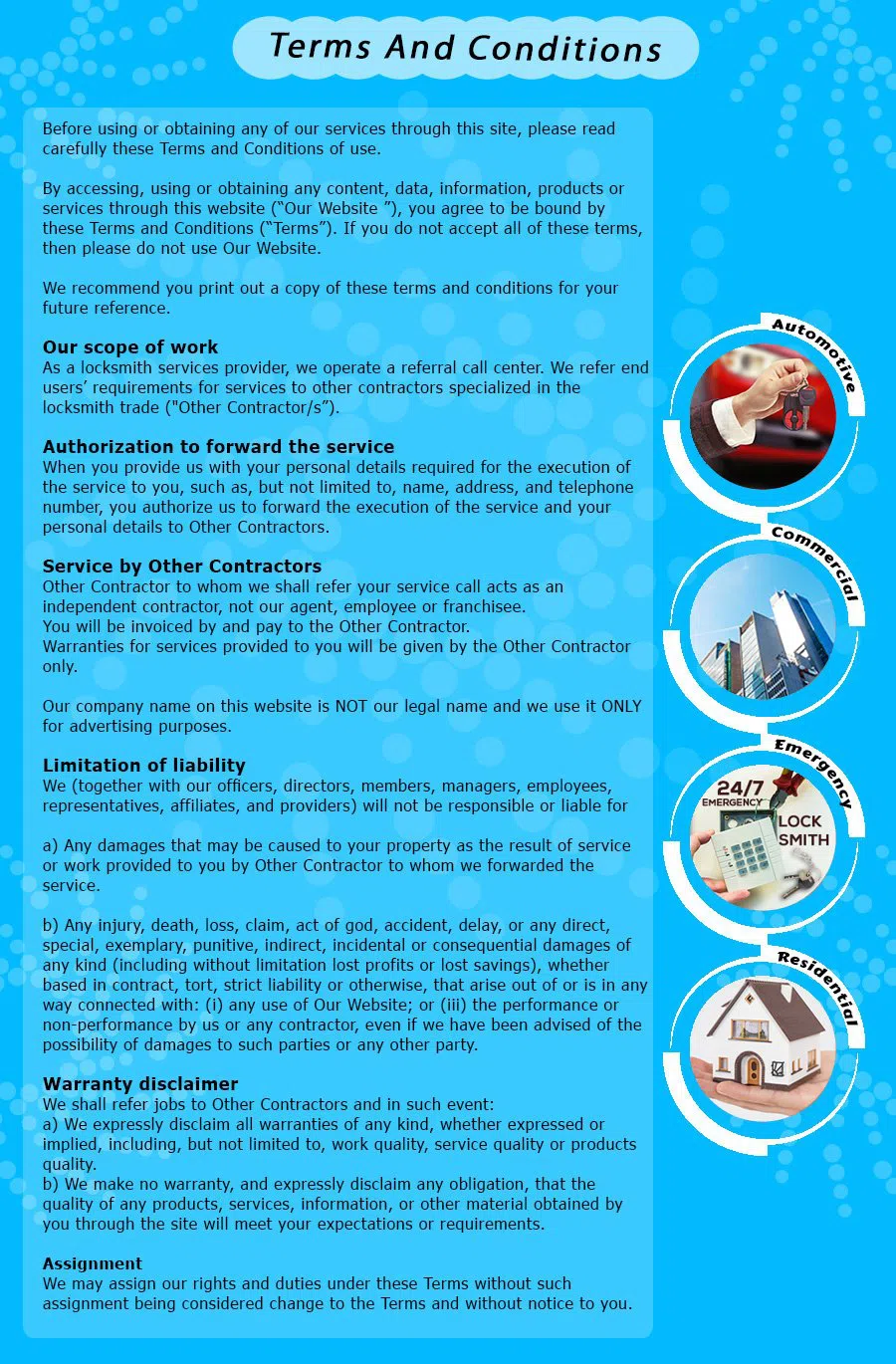 Denver Neighborhood Locksmith, Denver, CO 303-357-8307 - TermsAndCondition-13